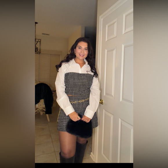 Fashion Nova Chic Black and White Mini Skirt and top set - Picture 15 of 16